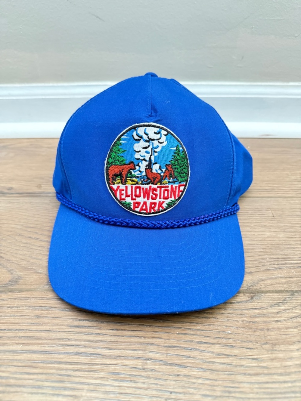 Vintage Style Rope Hat, Blue Yellowstone National Park, One Size, Adjustable